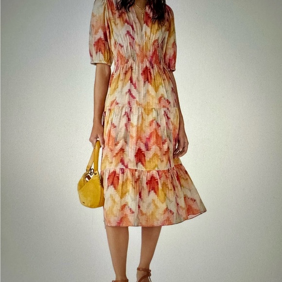 Ba&sh Anissa Chevron Midi Dress size S - Picture 11 of 15